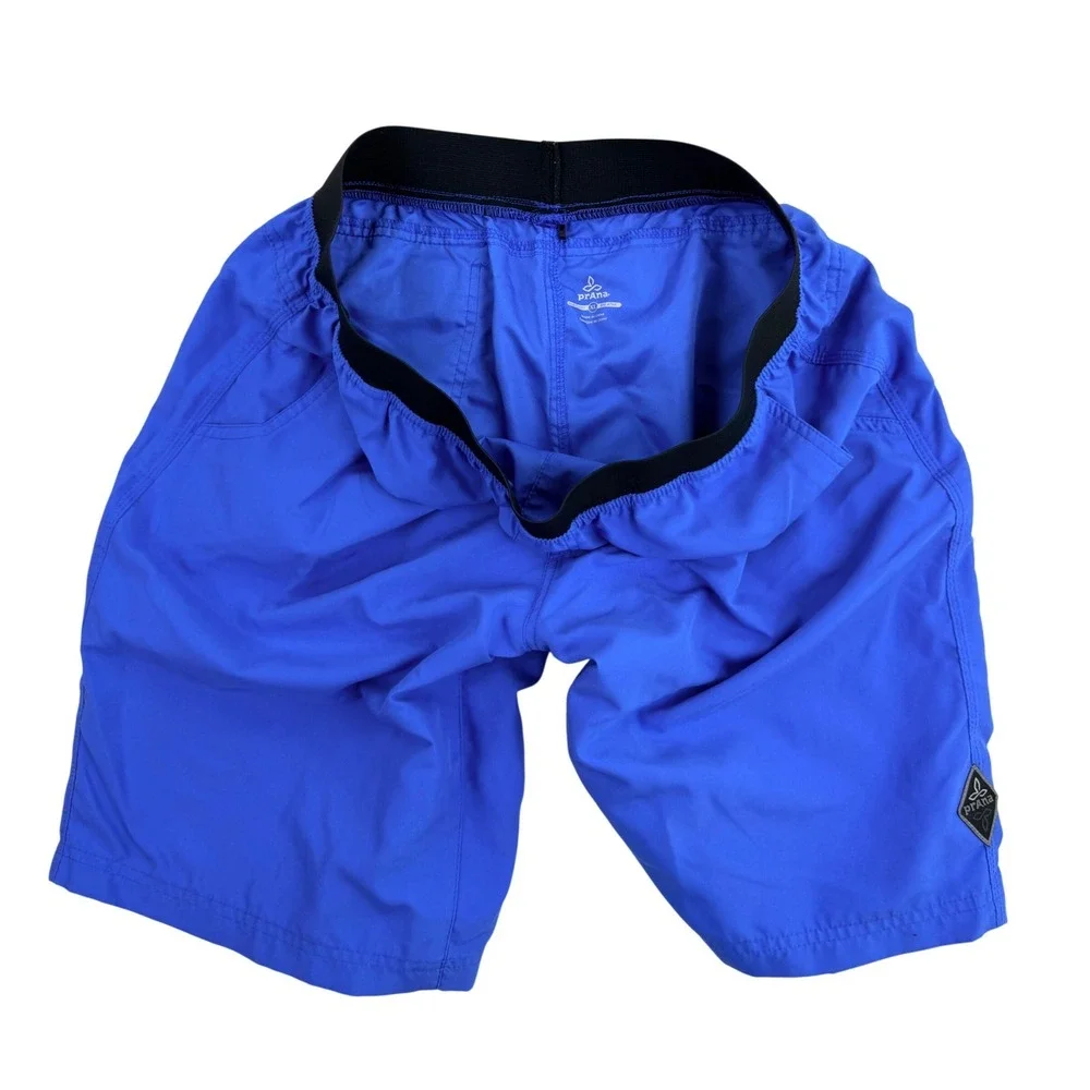 prAna Breathe Athletic Shorts Men XL Blue Performance Stretch Gym Unlined 10
